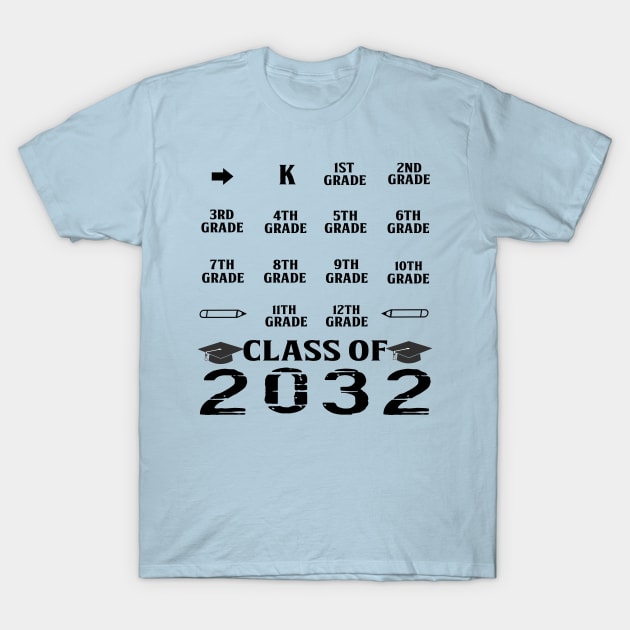 Class of 2032 Graduation T-shirt Handprints Grow With Me T-Shirt by mo designs 95